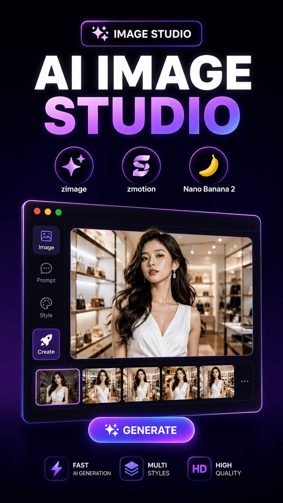 Image Studio – Unlimited Image Generation · Upscaling (Nano Banana 2 · Multi-Threaded)